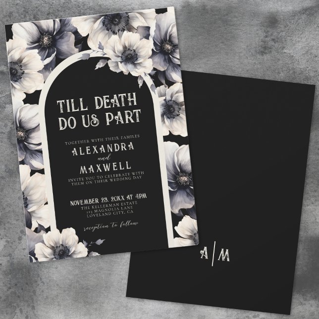 Till Death Do Us Part Floral Wedding Invitation (Till Death Do Us Part Floral Wedding Invitation)