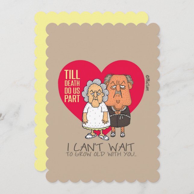 Till death do us part - Funny couple love cartoon Card (Front/Back)