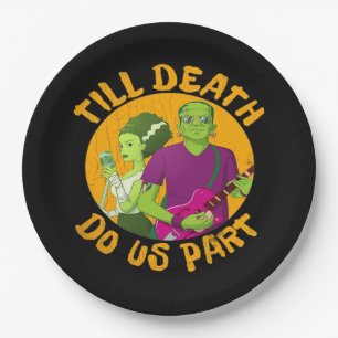 Till Death Do Us Part! Funny Halloween Design For Paper Plate