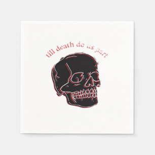 Till Death Do Us Part - Glitch Skull With Funny Te Napkin