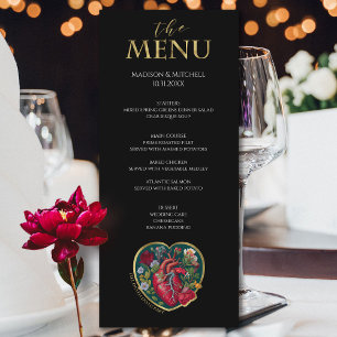 Till Death Do Us Part Goth Heart Halloween Gold Menu