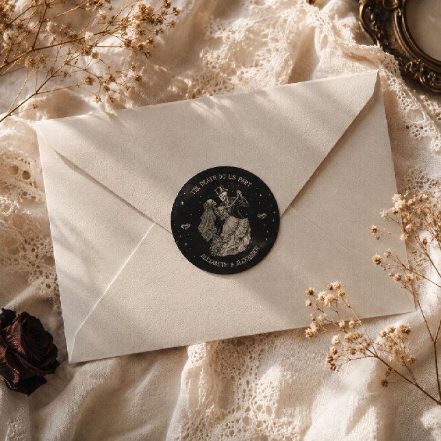 Till Death Do Us Part Gothic Classic Round Sticker (Creator Uploaded)