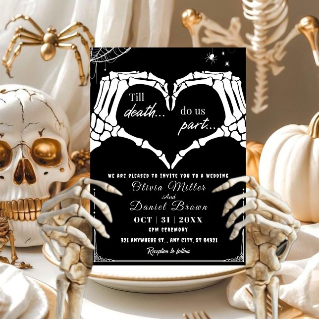Till Death Do Us Part Gothic Halloween Wedding Invitation (Creator Uploaded)