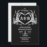 Till Death do us part gothic skeleton wedding Invitation<br><div class="desc">Till Death do us part gothic heart skeleton wedding</div>