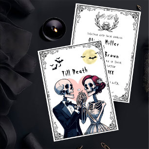 Till Death Do Us Part Gothic Skeleton Wedding Invitation