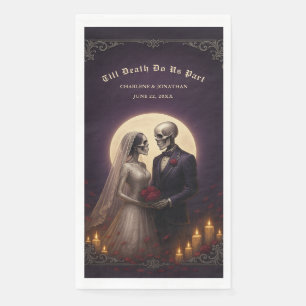 Till Death Do Us Part Gothic Skeletons Wedding Napkin