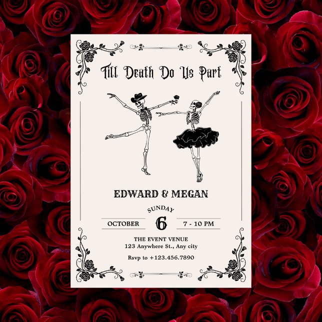 Till death do us part gothic skull wedding invitation (Creator Uploaded)