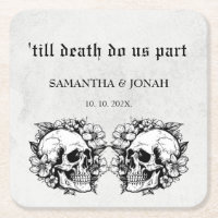 till death do us part Gothic Skulls Wedding Favour