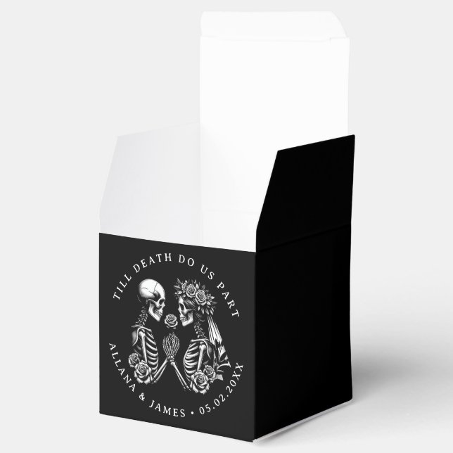 Till Death Do Us Part Gothic Wedding Favour Box (Opened)
