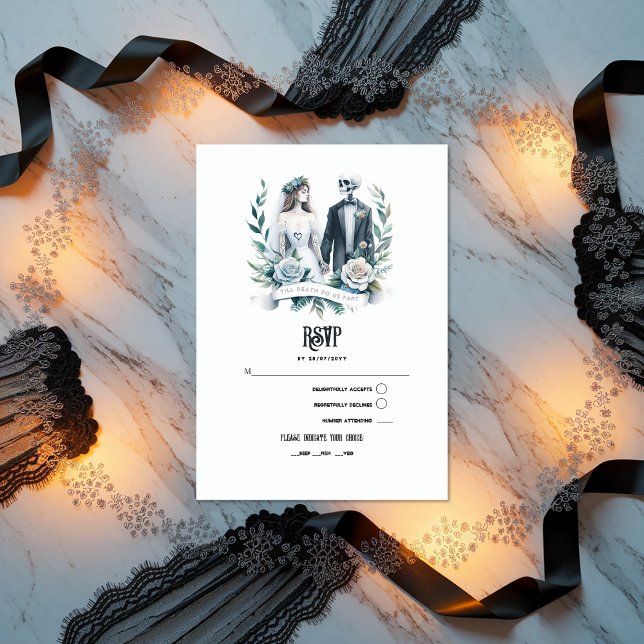 "Till Death Do Us Part" Gothic Wedding RSVP Card ("Till Death Do Us Part" Gothic Wedding RSVP Card)