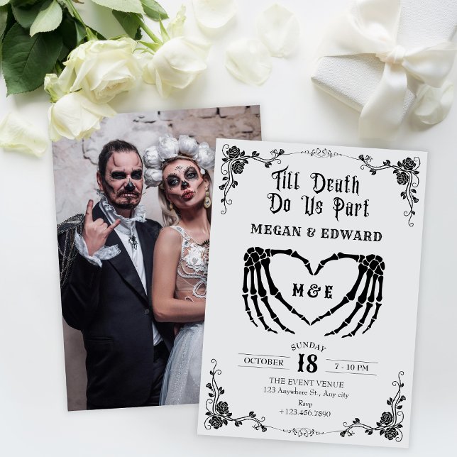Till death do us part gotthic skull wedding invitation (Creator Uploaded)