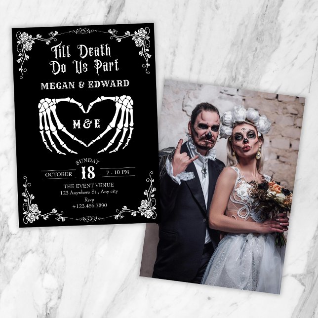 Till death do us part gotthic skull wedding invitation (Creator Uploaded)