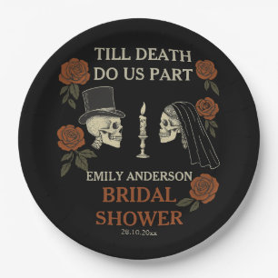 Till Death Do Us Part Halloween Bridal Shower  Paper Plate