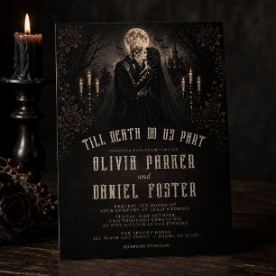Till Death Do Us Part Halloween Gothic Wedding Invitation
