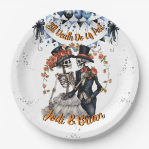 Till Death Do Us Part Halloween Wedding Paper Plate