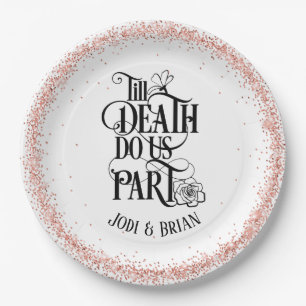 Till Death Do Us Part Halloween Wedding Paper Plate