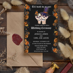 Till Death Do Us Part Halloween Wedding Skeletons Invitation