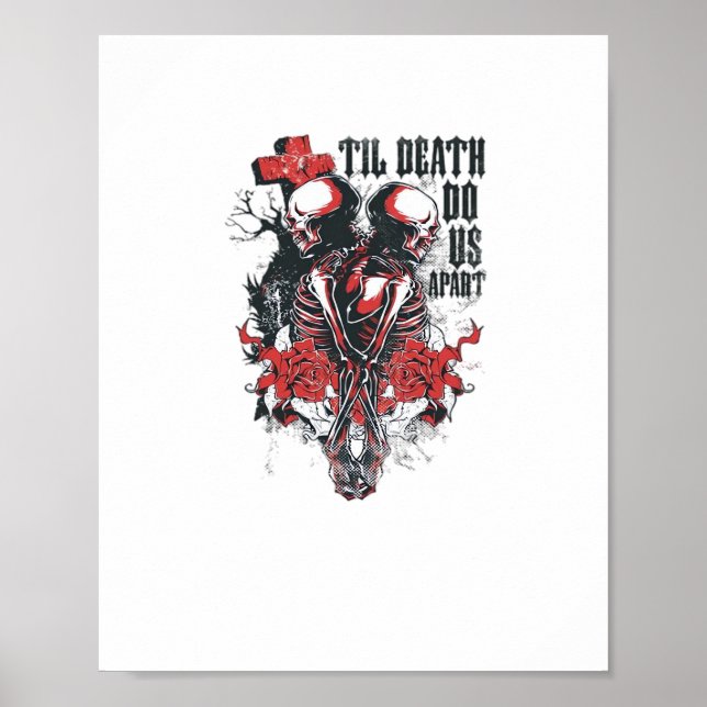 Till Death Do Us Part – Minimalist Skeleton Art Fo Poster (Front)
