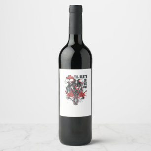 Till Death Do Us Part – Minimalist Skeleton Art Fo Wine Label