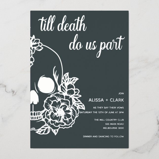 Till Death Do Us Part Modern Skull Wedding  (Front)