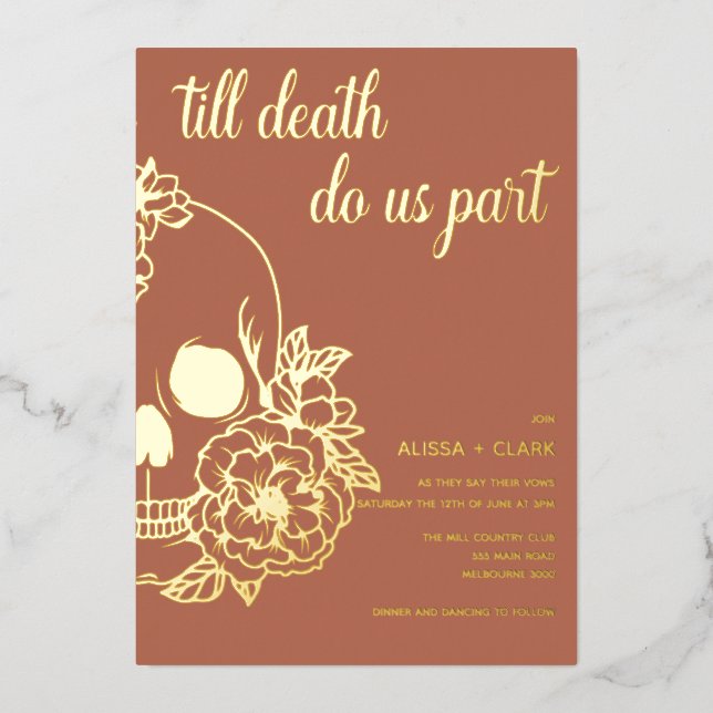Till Death Do Us Part Modern Skull Wedding  (Front)