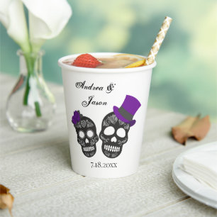 Till Death Do Us Part   Purple Wedding Paper Cups