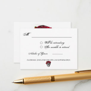 Till Death Do Us Part Red Rose Reply Sheet Enclosu Enclosure Card