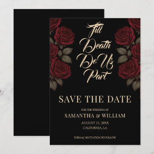 Till Death Do Us Part Red Roses Wedding Save The Date