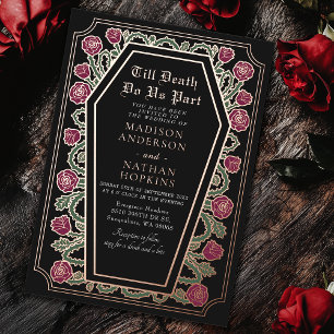 Till Death Do Us Part Rose Black Gothic Wedding
