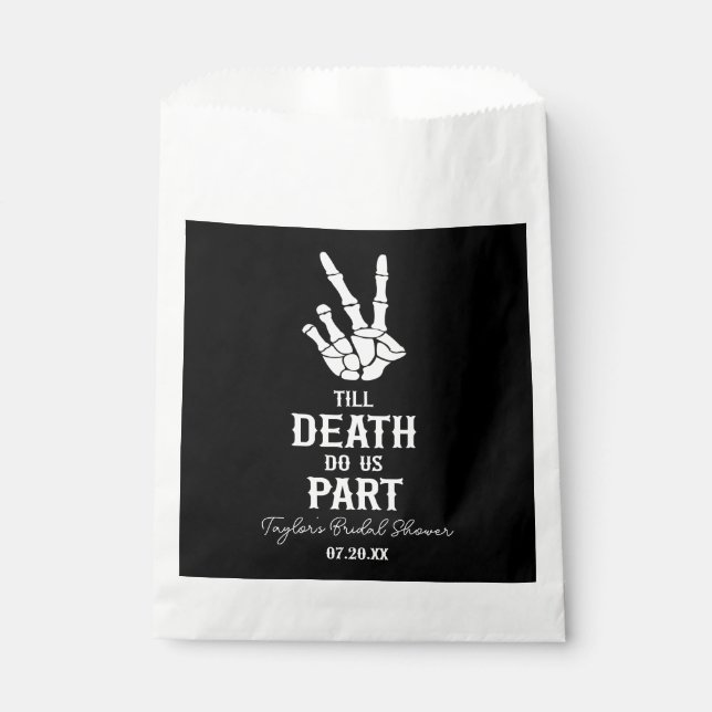 Till Death Do Us Part Skeleton Bridal Shower Favour Bags (Front)