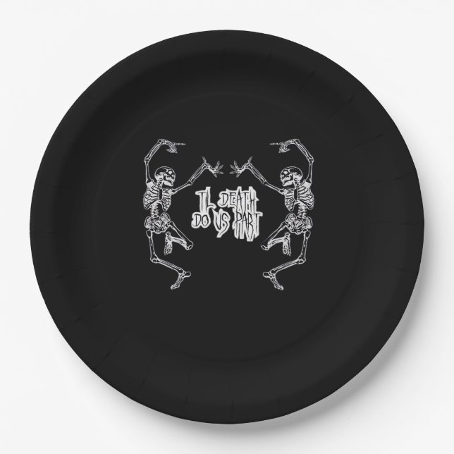 Till Death Do Us Part Skeleton Design Paper Plate (Front)