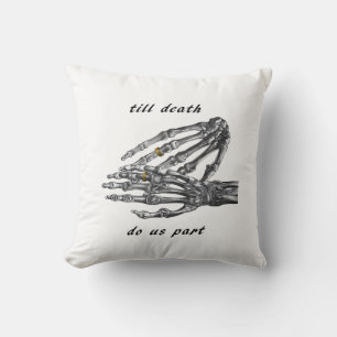 Till Death Do Us Part Skeleton Hands (Cream) Class Cushion