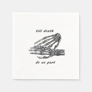 Till Death Do Us Part Skeleton Hands (Cream) Class Napkin