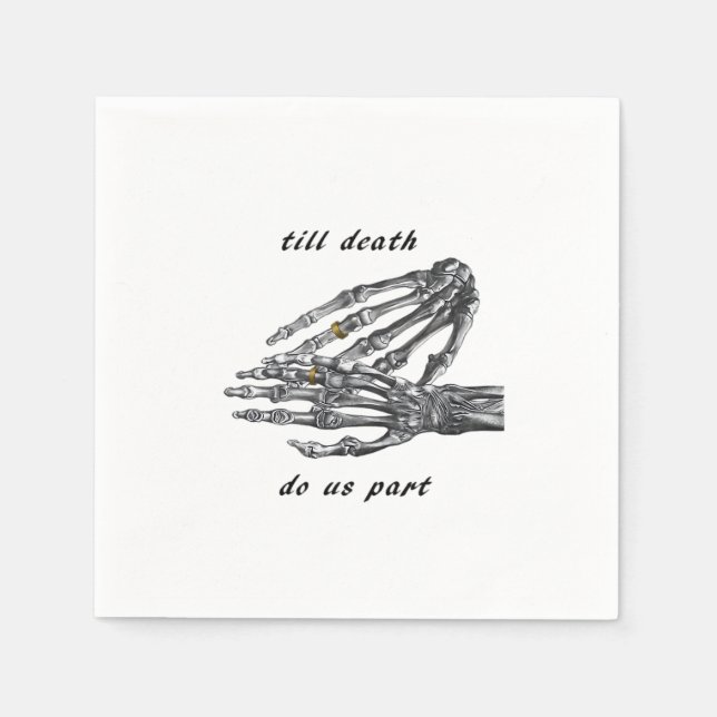 Till Death Do Us Part Skeleton Hands (Cream) Class Napkin (Front)