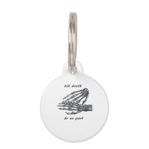 Till Death Do Us Part Skeleton Hands (Cream) Class Pet Tag