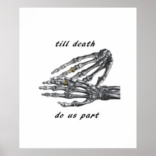 Till Death Do Us Part Skeleton Hands Cream Classic Poster