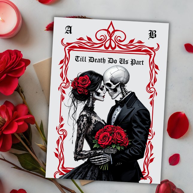 Till Death Do Us Part Skeleton Lovers Goth Wedding Invitation (Creator Uploaded)