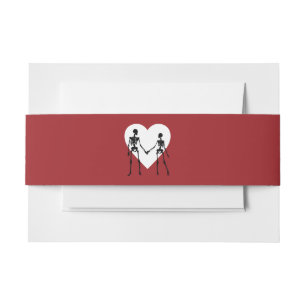 Till Death Do Us Part Skeleton Red Invitation Belly Band