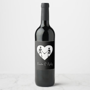 Till Death Do Us Part Skeleton White Wine Label