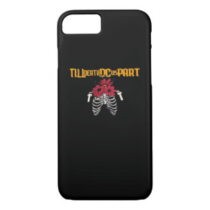 Till Death Do Us Part Skeleton With Red Flowers Cl Case-Mate iPhone Case