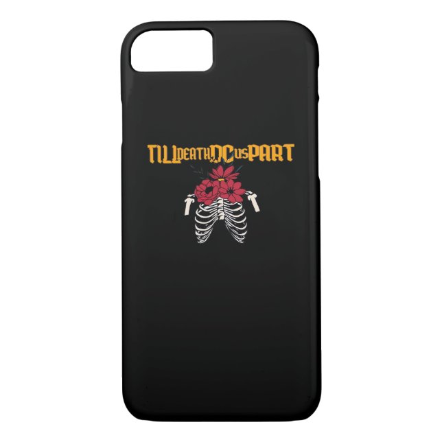 Till Death Do Us Part Skeleton With Red Flowers Cl Case-Mate iPhone Case (Back)