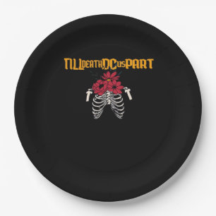 Till Death Do Us Part Skeleton With Red Flowers Cl Paper Plate
