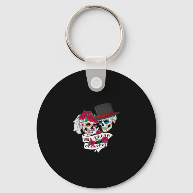 Till Death Do Us Part Skull Key Ring (Front)