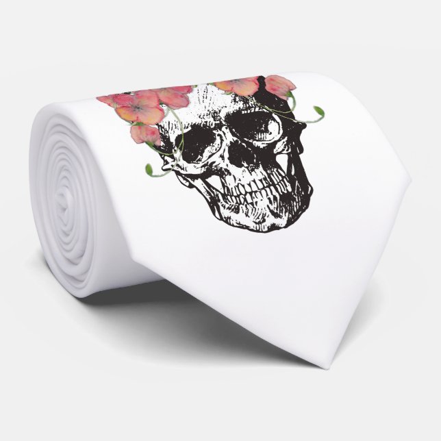 Till Death Do Us Part Skull Wedding tie (Rolled)