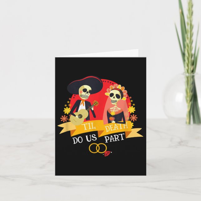 Till Death Do Us Part Sugar Skull Wedding Bride Gr Card (Front)