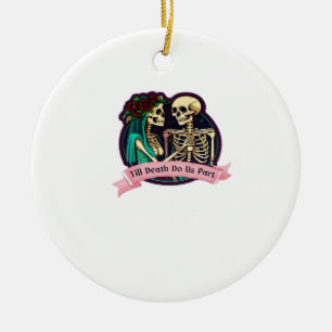 Till Death Do Us Part Valentine Art – Spooky Cute Ceramic Tree Decoration