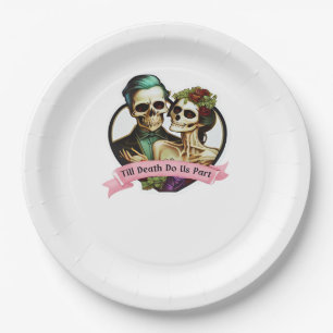 Till Death Do Us Part Valentine Skeleton Classic  Paper Plate