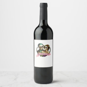 Till Death Do Us Part Valentine Skeleton Classic  Wine Label
