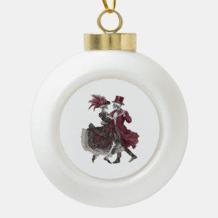 Till Death Do Us Part – Victorian Skeleton Couple  Ceramic Ball Christmas Ornament