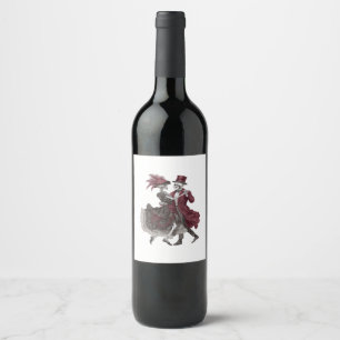 Till Death Do Us Part – Victorian Skeleton Couple  Wine Label